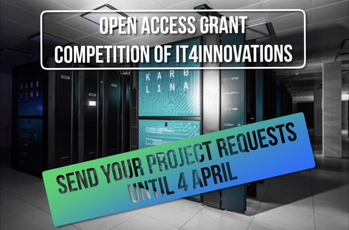 IT4Innovations's tweet image. Scientists can apply for #computationalresources within our newest #OpenAccess #GrantCompetition.
Need computing time?
Apply until 4 April👉it4i.cz/en/for-users/o…
(Next round will be announced in June/July.)
#HPC #CzechHPC #CzechScience