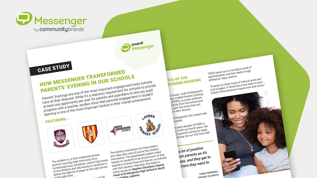 Groupcall's tweet image. Did you miss how transformative our Parents’ Evening turned out to be in schools? Get ready for this Parents' Evening season and read about the experience our schools have had with our booking system: bit.ly/3YjVmyA

#Messenger #ParentsEvening #CaseStudy
