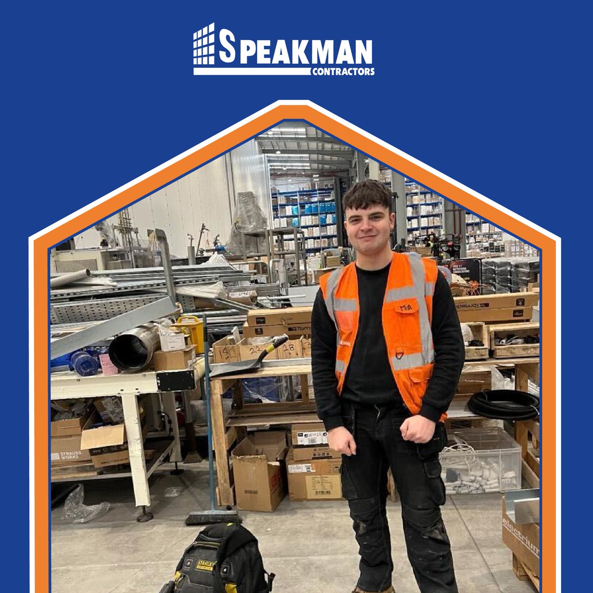 Speakmans's tweet photo. ⭐ National Apprenticeship Week ⭐ Meet Tom Payne, one of our apprentice electricians 💡 Tom did some great work during our project at Science in Sport 💪 #TeamSpeakman #NationalApprenticeshipWeek #apprentice #electrician https://t.co/o7cw1HWqP4