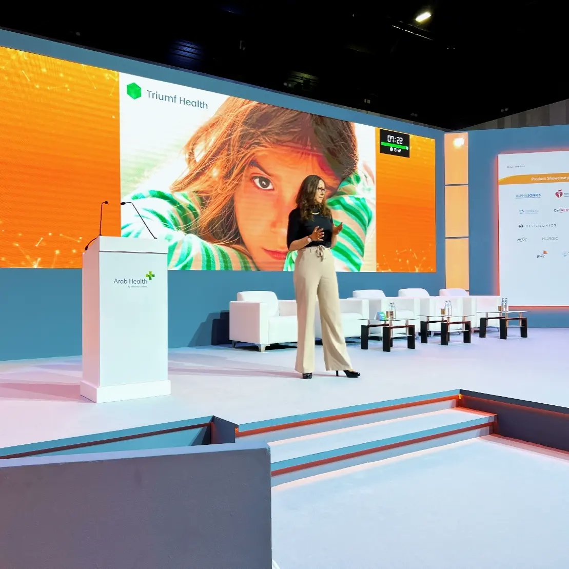 Our CEO Dr. Kadri Haljas fully enjoyed the #ArabHealth2023 experience. Our team is grateful for the opportunity to showcase our award-winning mental health game Triumfland Saga on stage. See you next year!