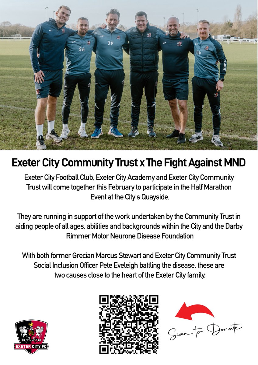 Exeter City FC (@officialecfc) on Twitter photo 🚨 Help get them over the £1000 mark! 🙌
<a href="/garycaldwell05/">Gary caldwell</a> and his backroom team are running the Exeter Marathon for <a href="/DarbyRimmerMND/">Darby Rimmer MND Foundation</a> and <a href="/ExeterCCT/">Exeter City Community Trust</a>! 👏
Donate ➡️ ecfc.co/GaryCRun
#ECFC #OneGrecianGoal 🚨 Help get them over the £1000 mark! 🙌
<a href="/garycaldwell05/">Gary caldwell</a> and his backroom team are running the Exeter Marathon for <a href="/DarbyRimmerMND/">Darby Rimmer MND Foundation</a> and <a href="/ExeterCCT/">Exeter City Community Trust</a>! 👏
Donate ➡️ ecfc.co/GaryCRun
#ECFC #OneGrecianGoal