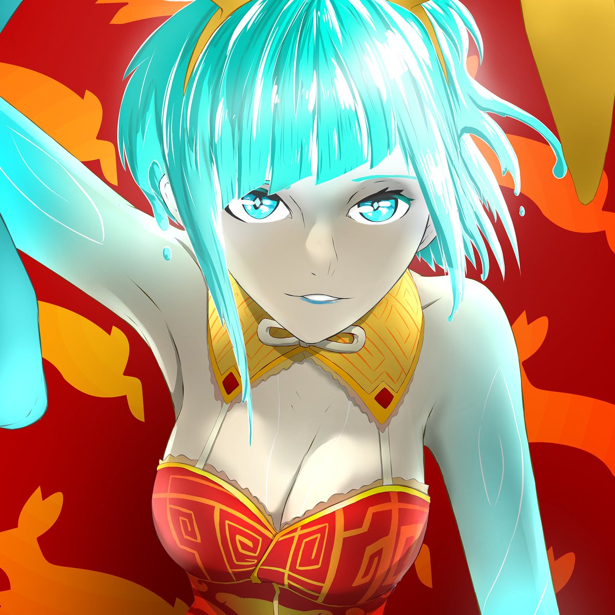 Nartward's tweet photo. Drawing i do for Lunar New Year! Avarya Aranjinna the water bunny https://t.co/4NFYNybm88