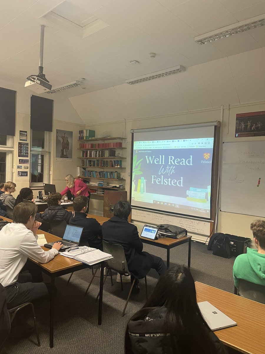 Wonderful to welcome Mrs Howorth last night to talk us through the excellent opportunities on offer through <a href="/FelstedLibrary/">Felsted Library</a>, including the new “Well Read with Felsted” initiative. Perfect to go alongside our session on developing academic curiosity! #felstedinspires