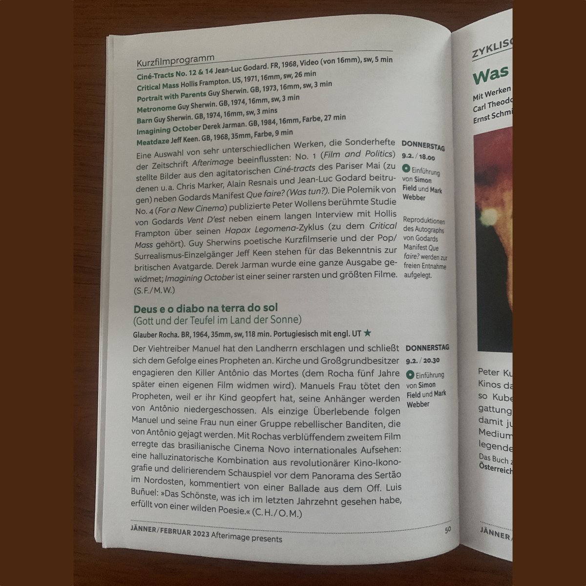 This Thursday! "Afterimage Presents" @filmmuseumwien: two programmes inspired by British film journal Afterimage inc. Godard, Frampton, Sherwin, Jarman, Keen &amp; Rocha. Introduced by Simon Field &amp; Mark Webber. #theafterimagereader  tinyurl.com/afterimagepres…