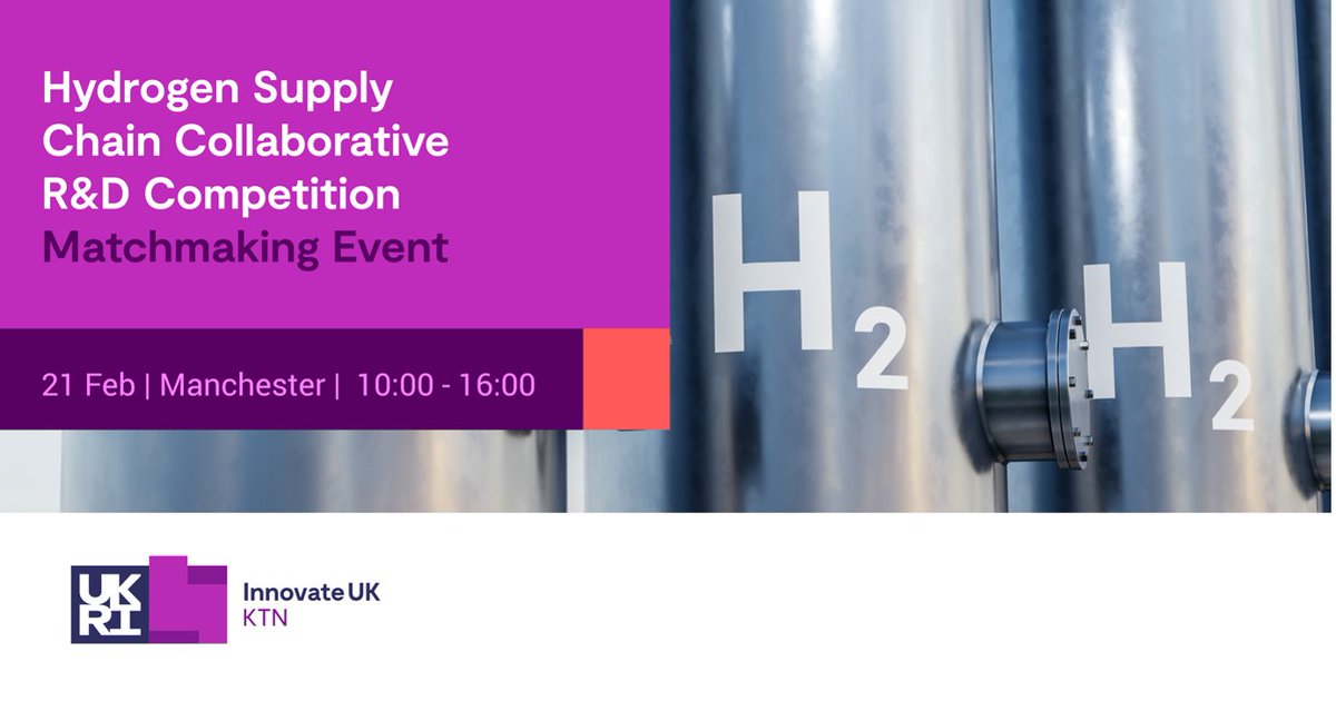 Innovate UK's Hydrogen storage and distribution supply chain collaborative R&amp;D fund opens for applications on the 13th February.  lnkd.in/epPQvAJ9

Online briefing event on the 16th Feb 
lnkd.in/eBbAy8FU

Matchmaking event on the 21st Feb
lnkd.in/e-UjE8Bi