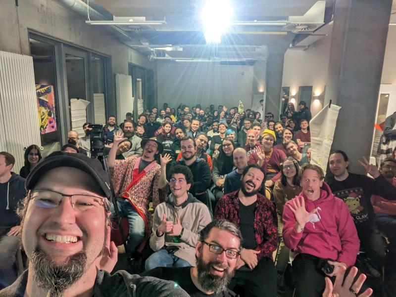 GGJBerlin's tweet photo. We made it!
After 48 hours, our 90 jammers in #Berlin presented 25 #games they created during the hybrid @globalgamejam #ggj23. 🎉

📺Watch the recording of the stream hosted by @gamesweekberlin: https://t.co/Dfbc29VeaZ

🎮Check out all the works: https://t.co/3IWfS1yN58 https://t.co/rZ8PUP5dAu