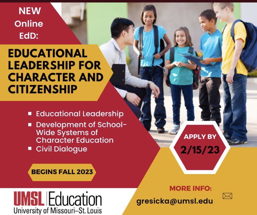 Join Dr. Berkowitz for me in the fall as we form an Ed.D. cohort focused on #character #education. coe.umsl.edu/mycoe/p2_pe/vi… #ClassicalEd