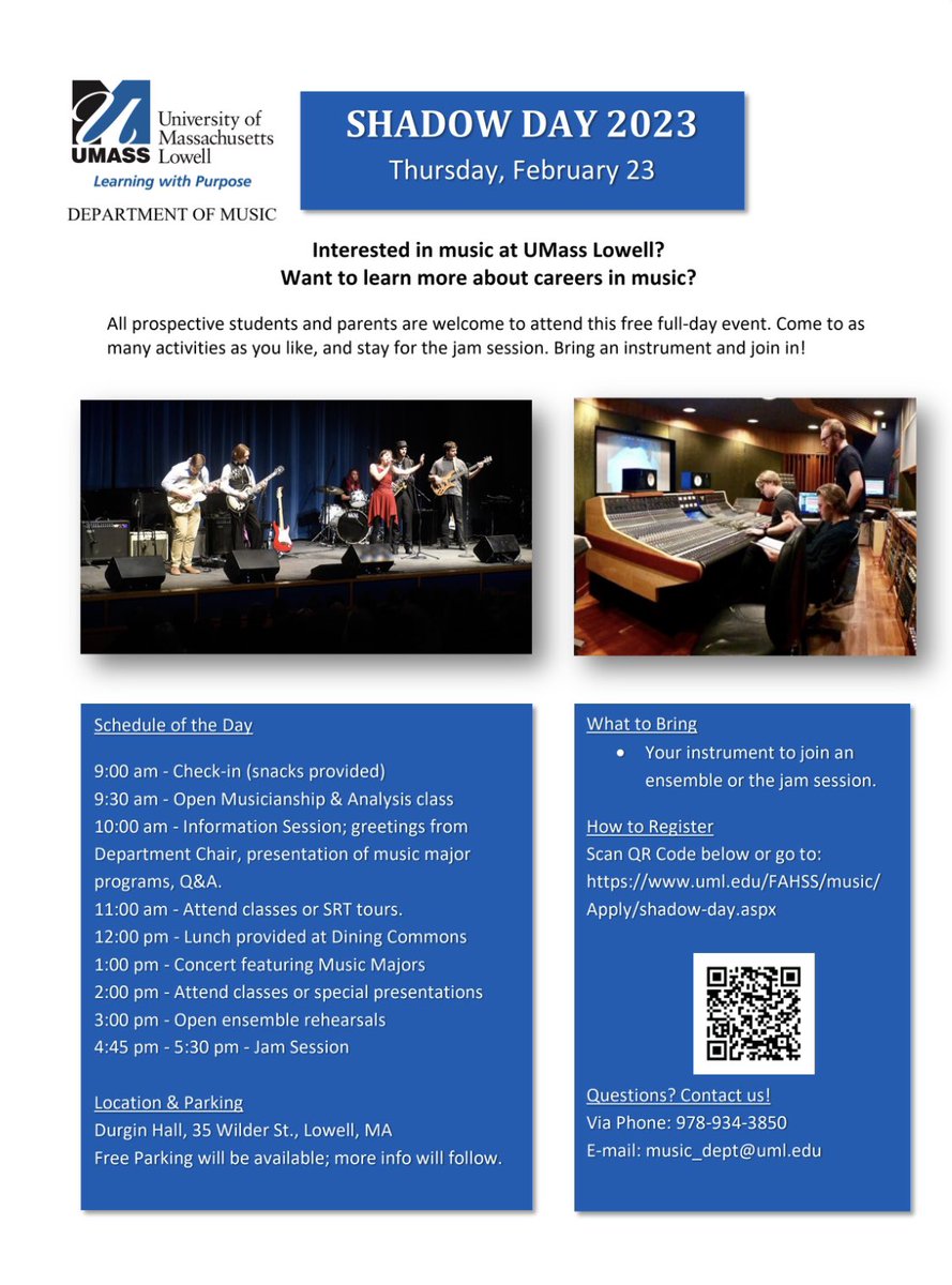 StringsWps's tweet photo. Shadow Day at UMASS Lowell for anyone interested in their music offerings @UMLMusic @UMLMusOutreach @UMLMusiced #wpsk12 https://t.co/aN2oFjY4FB