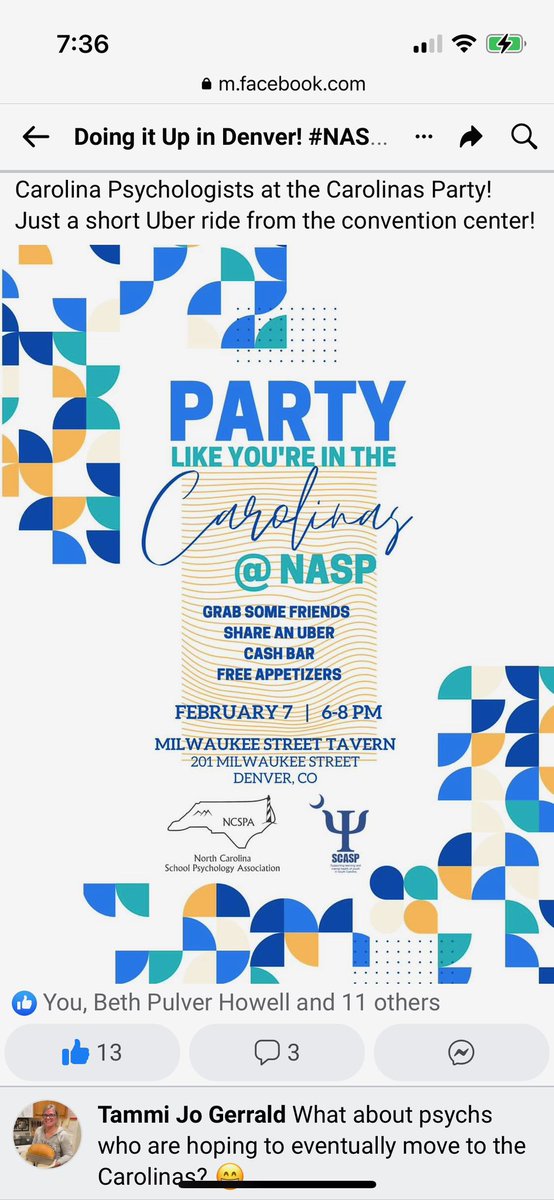 scschoolpsycs's tweet image. In Denver for #NASP2023 ? Join us tonight at the Carolinas Party!
