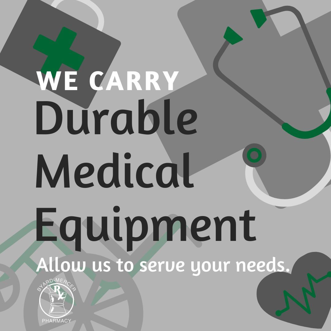 Stay comfortable and secure with our durable medical equipment 🦽

Get the support you need for a better quality of life.

#ByardMercerPharmacy #DurableMedicalEquipment #BetterQualityOfLife #ComfortAndSecurity