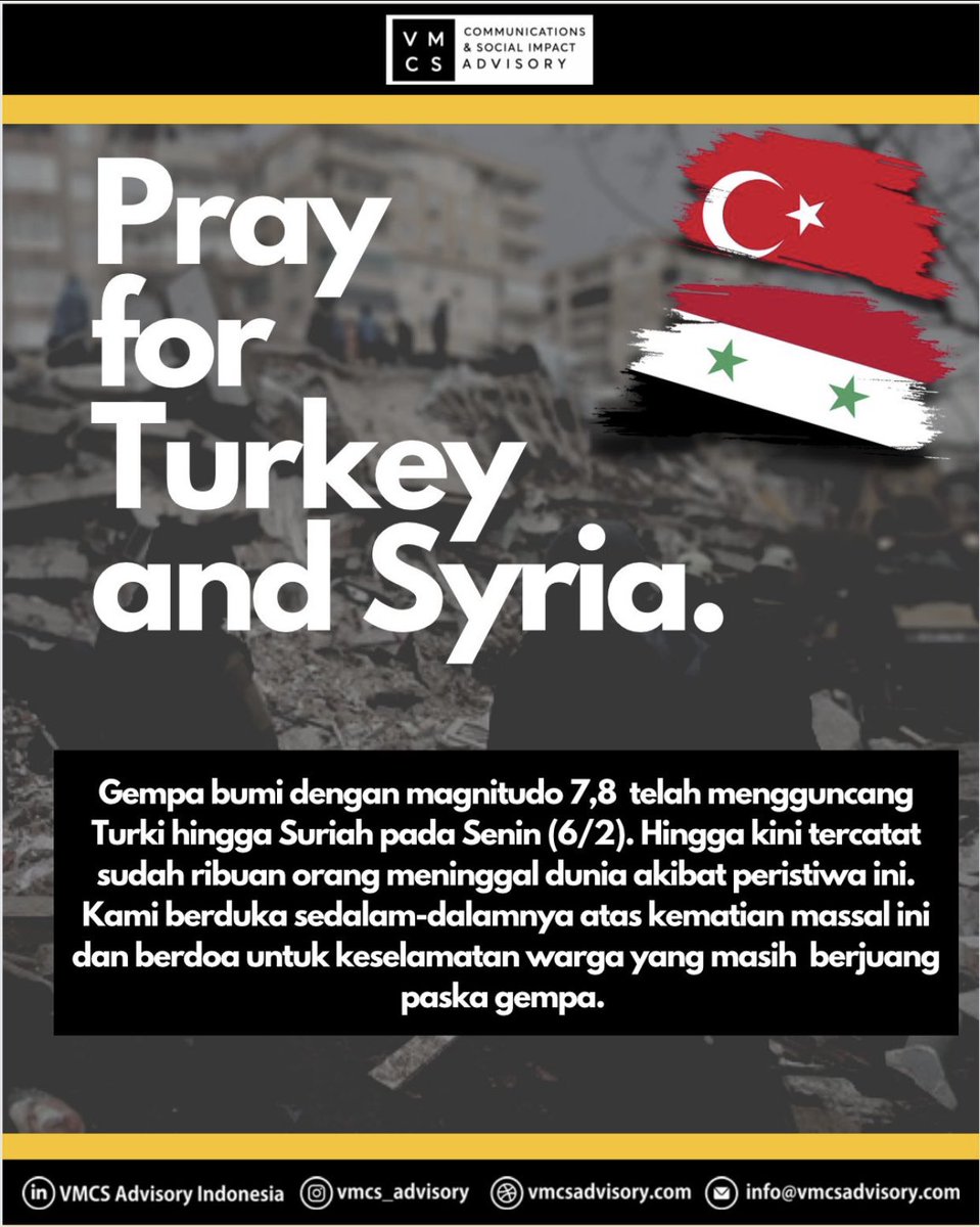 We’re in grief. #PrayForTurkeyAndSyria