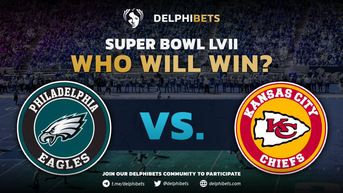 🔮 #39: SUPER BOWL LVII 🏈

Who will win the Super Bowl LVII?
Who will be the Most Valuable Player?

➡️ Join t.me/delphibets to place your prediction!

$DPH $XRD #XRD #Radix #delphibets #crypto #prediction #SuperBowl #SuperBowlLVII #SuperBowl2023 #glendale <a href="/Chiefs/">Kansas City Chiefs</a> <a href="/Eagles/">Philadelphia Eagles</a>