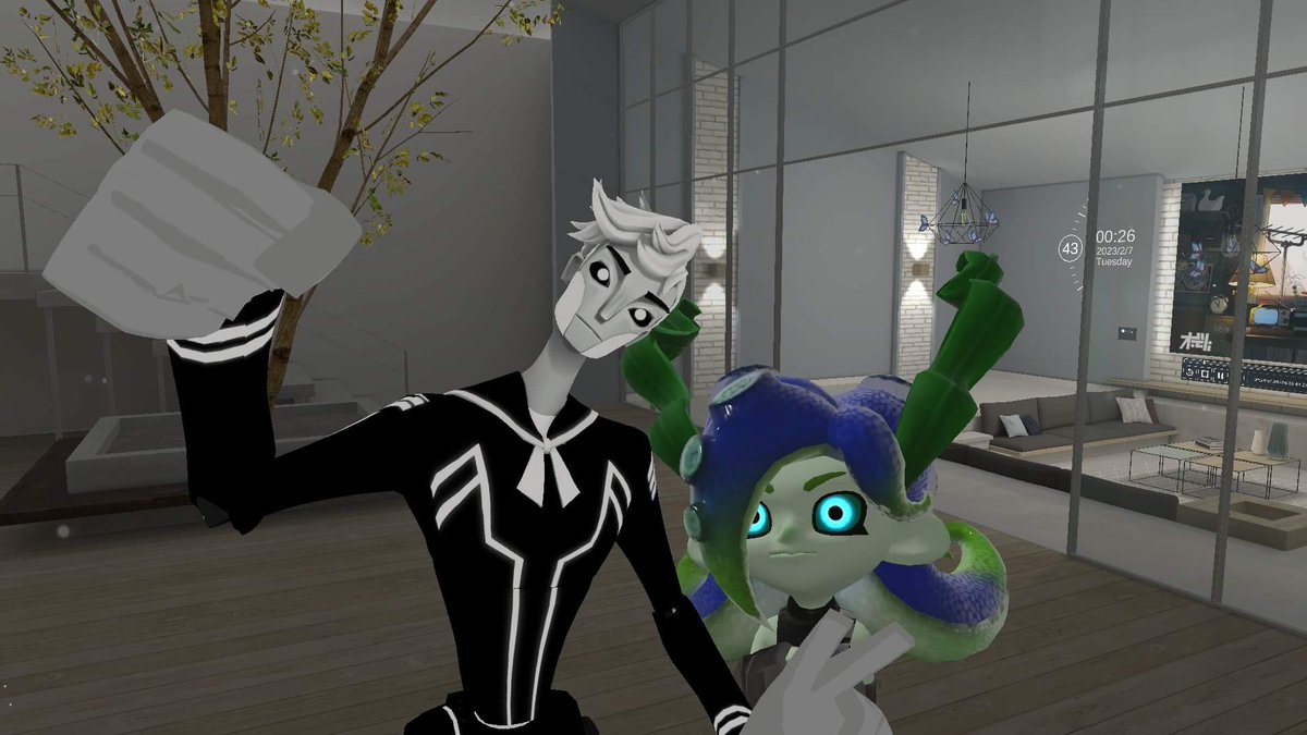HaymOfficial's tweet photo. *breaks down the fucking door*
mY FRIEND GOT ME A QUEST COMPATIBLE #rin1010 AVATAR FOR VR CHAT HERES ME AND SAID FRIEND  
(I'm in the bg for the last one) https://t.co/vbPgt2577u