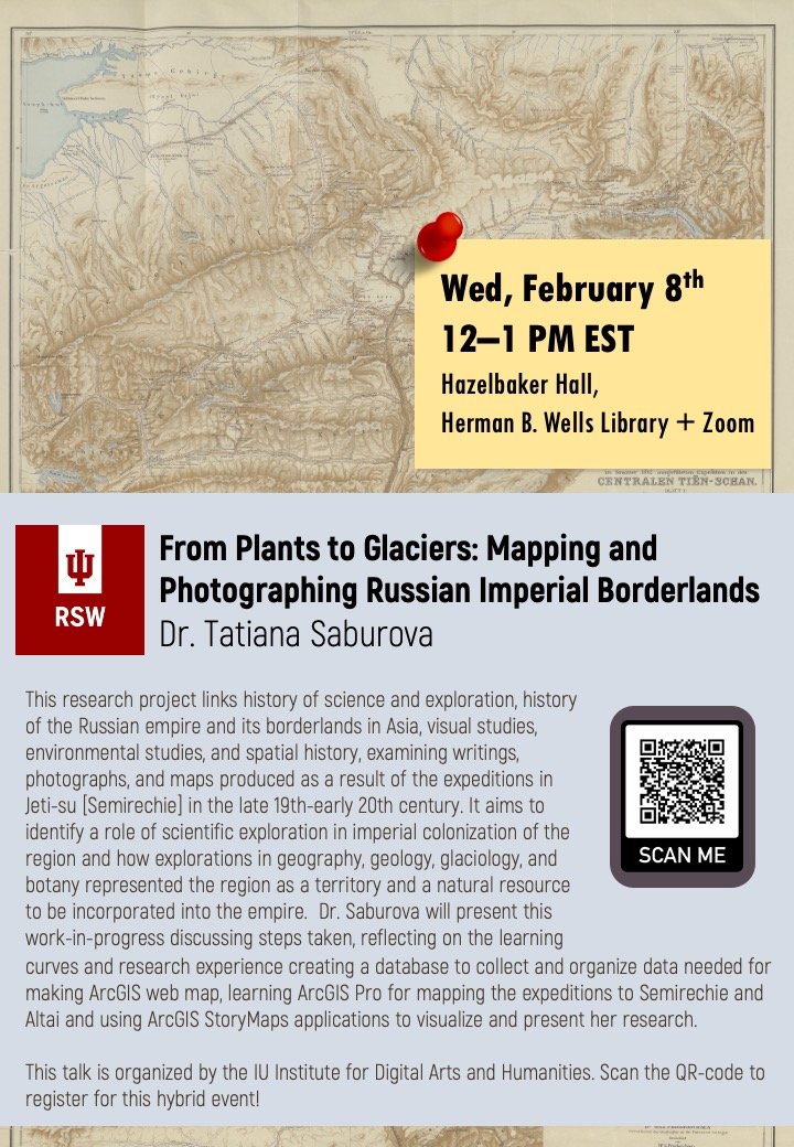RSW_IU's tweet photo. This talk by our very own Dr. Tatiana Saburova is TOMORROW! Join us in Hazelbaker Hall this Wednesday at 12 pm, or register for the Zoom option here: https://t.co/OEWsWX4MCi... https://t.co/BXArBkCn6h
