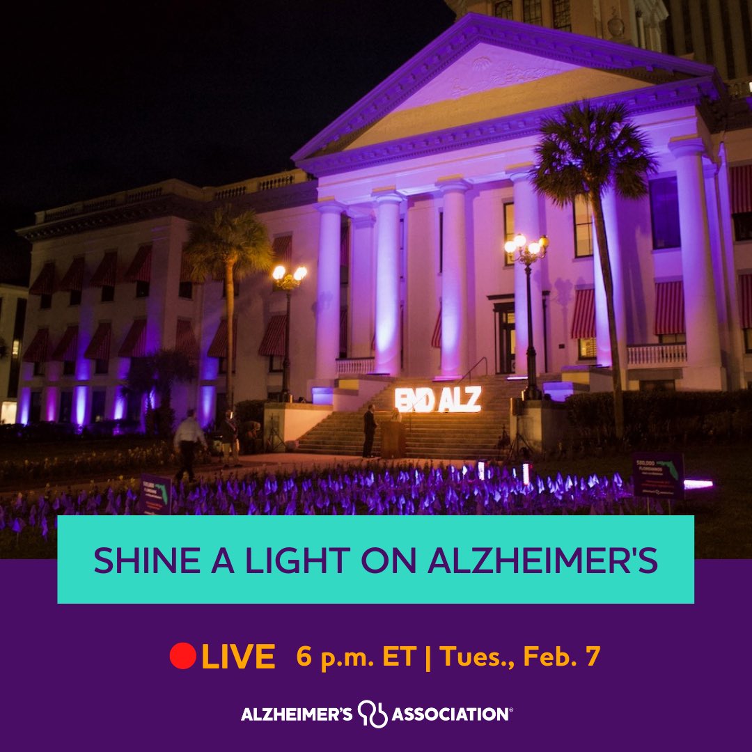 AlzAdvocacyFL's tweet photo. With help from advocates, we’ve passed critical legislation to improve the lives of those impacted by Alzheimer’s & other dementia. But our work isn’t done. Join us LIVE Tues. Feb. 7 at 6 p.m. to learn how to move our mission forward in 2023. Tune in here or @AlzFlorida #ENDALZ https://t.co/sT3tGeOysB