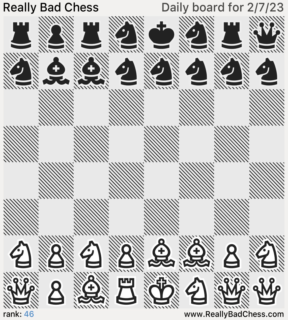 Really Bad Chess where chess pieces are randomly placed every