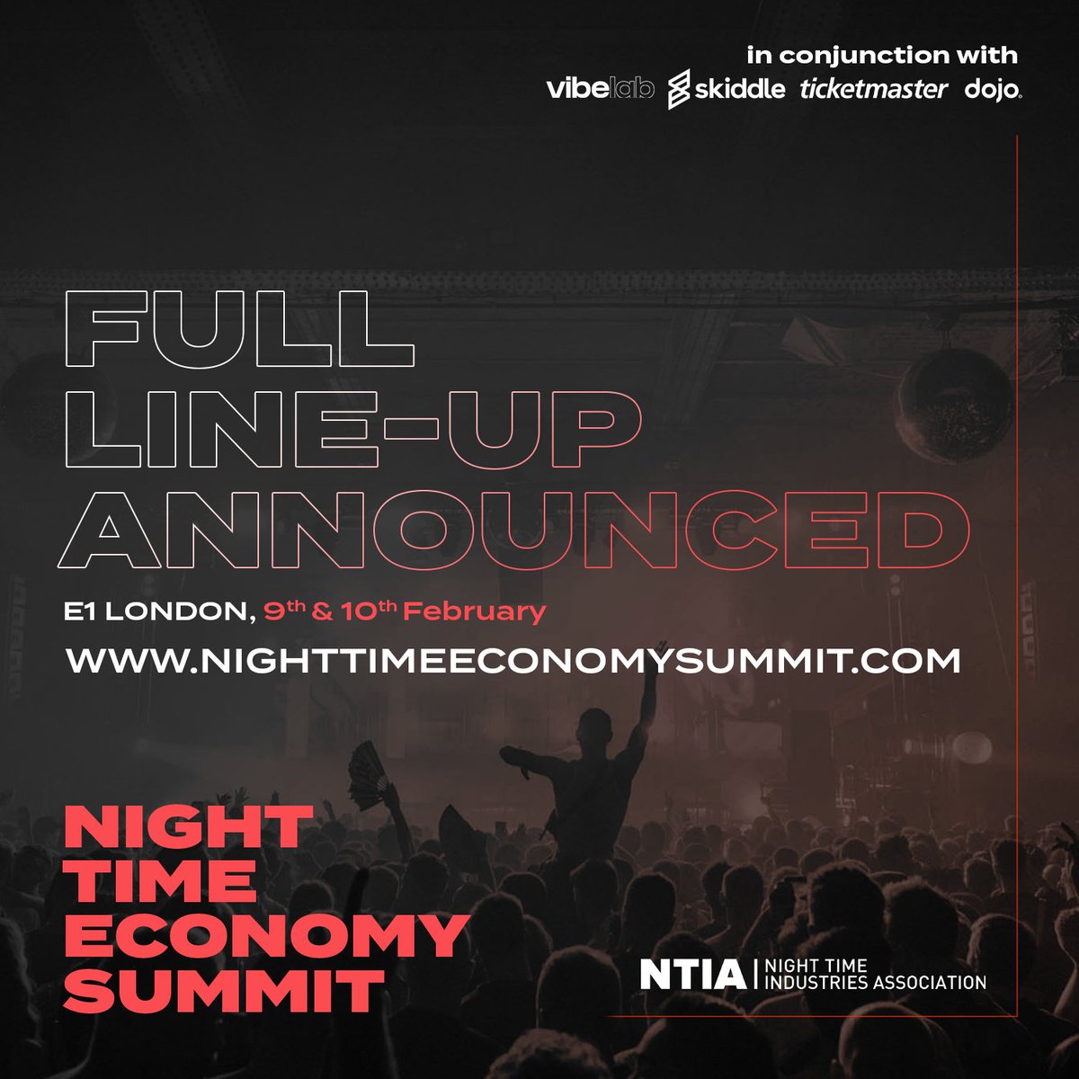The first day of our NTIA Night-Time Economy Summit has sold out with only limited ticket availability for Friday. Get them whilst you still can! @VibeLabNetwork @E1London @TicketmasterUK @dojo_business_ @skiddle @NDMLInsurance @labelworx @djmonitor nighttimeeconomysummit.com