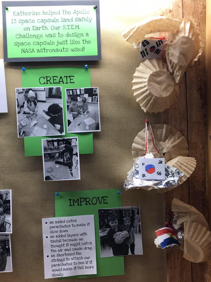 MilllValleyJS's tweet photo. Students creating and learning about Katherine Johnson, first Apollo Black female scientist. #tdsb_stem https://t.co/QrR0BTOrzY