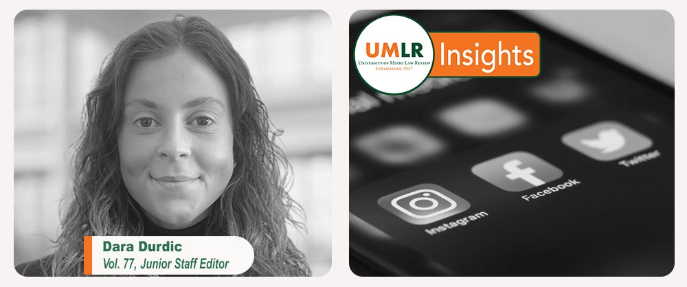 UMLawReview's tweet photo. Should society give more weight to free speech or censorship against misinformation? Volume 77 Junior Staff Editor, Dara Durdic, discusses the topics of free speech, gender biases, and social media influencers.
Link: https://t.co/0Hbj23JHc5
#UMLR #Miamilaw #Miamilawschool https://t.co/3hTx3B8f6b