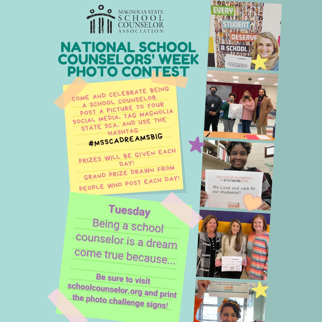 Tuesday is asking school counselors why our job is a dream come true! #NSCW23 #MSSCADreamsBig