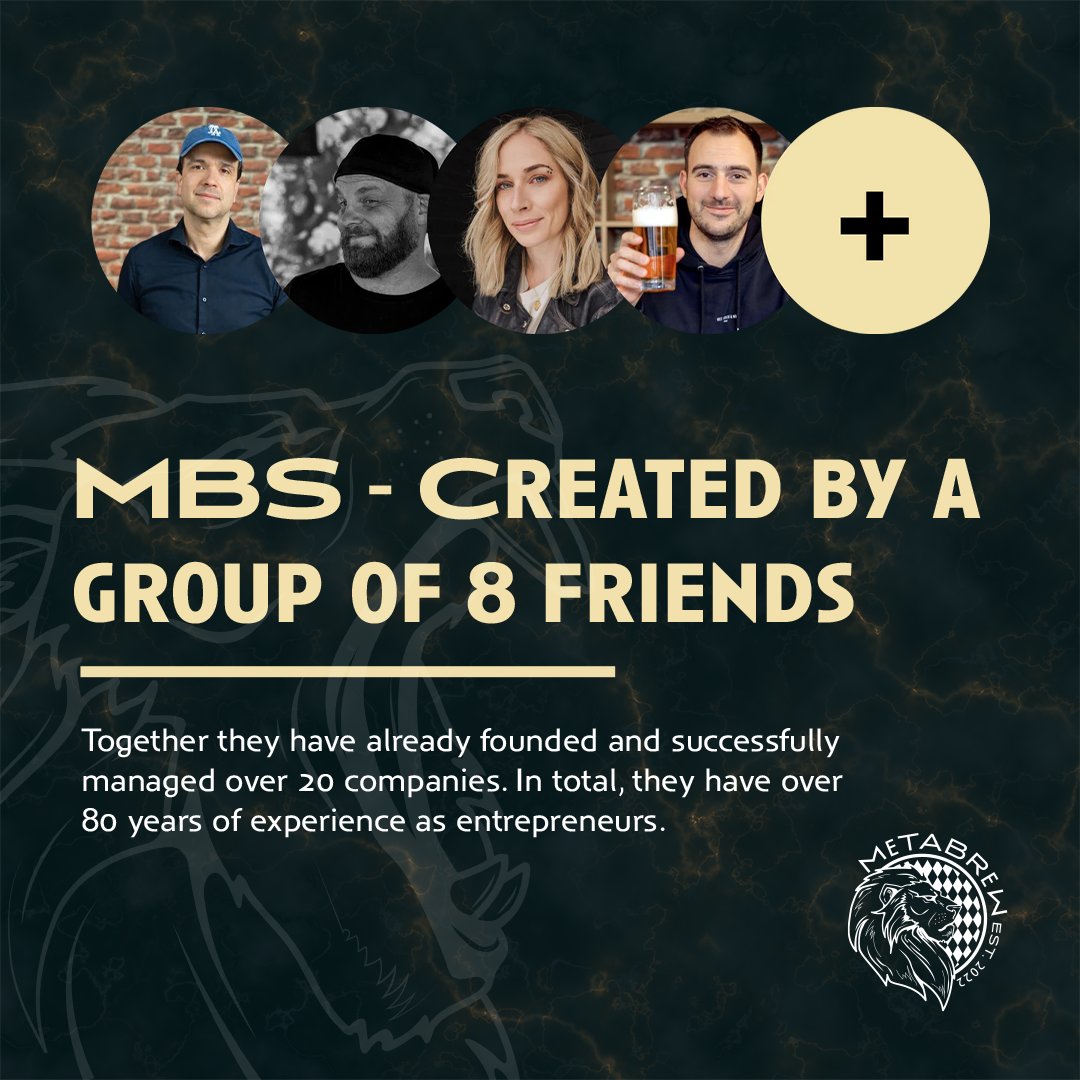 metabrewsociety's tweet photo. As an experienced founding team of #MetaBrewSociety, we have successfully founded and built other companies together before.

Now it's time to revolutionize the #brewing industry together with all of you and the power of #Web3. 

Join us and support us on this journey! https://t.co/XtKbkKPTwl