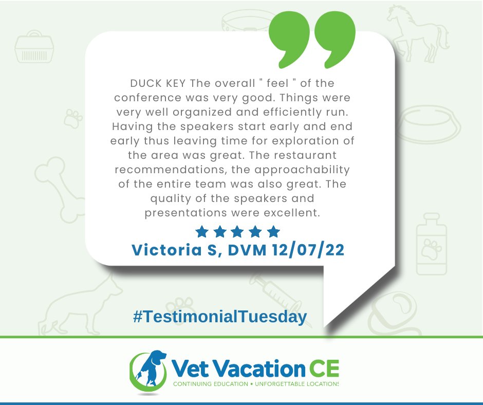 We always ensure to keep time during our conferences so as to give participants an opportunity to explore the destinations!

Register for any of the 2023/2024 conferences on our website: vetvacationce.com

#TestimonialTuesday #vet #veterinarymedicine  #rossvet