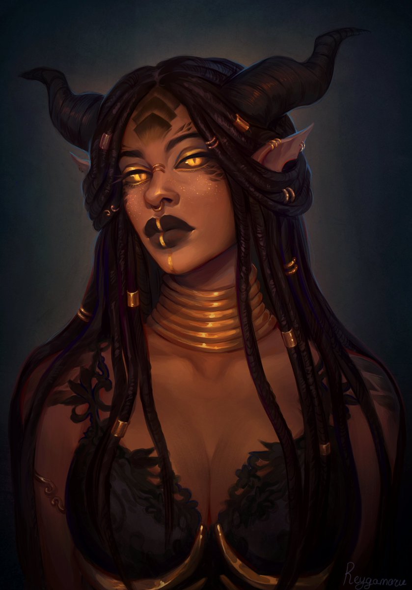 Commission portrait of stunning girl Zaxreksia for <a href="/nelybean/">🐐 Nelybean🐐</a> 
thank you for commissioning 🖤🧡🖤