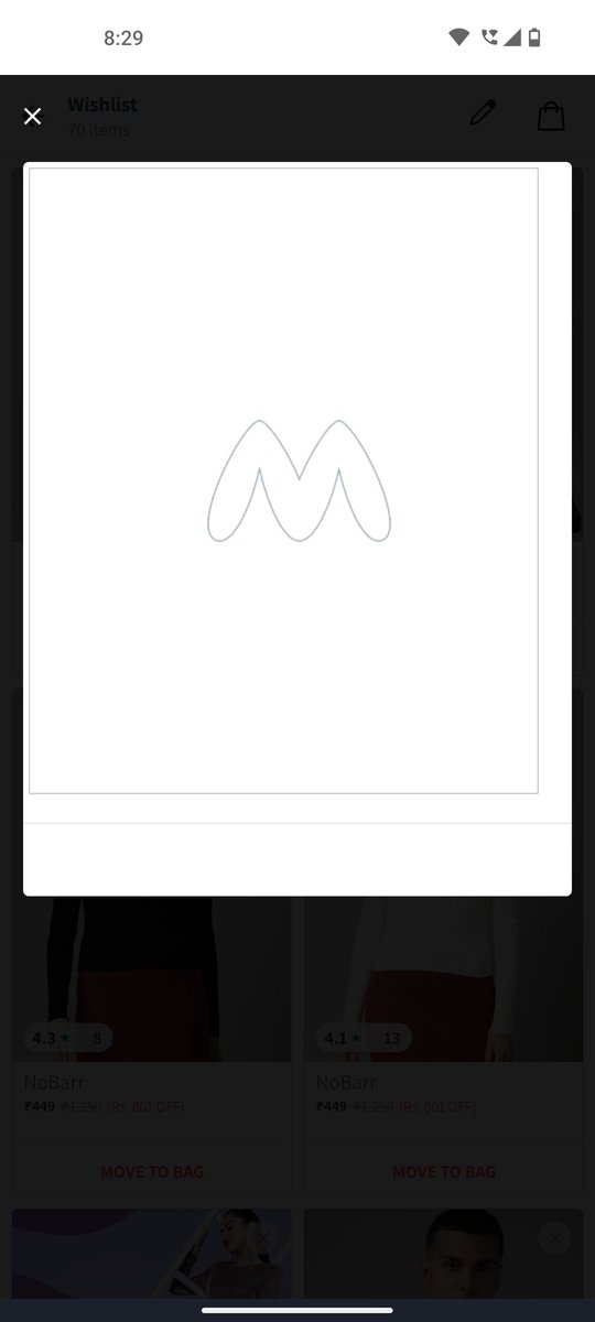 Ankitamisra91's tweet photo. @MyntraSupport Hello, my wishlist hasn't been working since yesterday. I am using the latest version of the app. Attaching an image. Kindly support. https://t.co/JAFZUc9RJl
