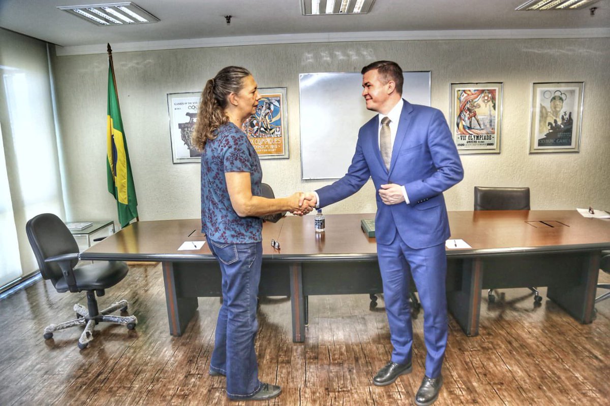 WitoldBanka's tweet photo. Another good meeting on #cleansport policy in 🇧🇷 with the Brazilian Minister of Sports, @anabmoser. It was a fruitful discussion about #antidoping and how best to ensure a level playing field for athletes. @wada_ama #JogoLimpo https://t.co/wPQFFpSEFZ