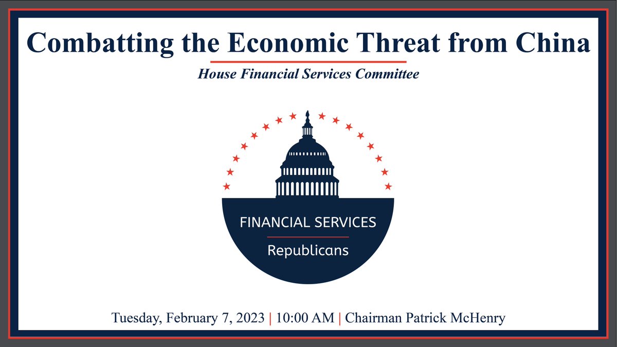 Click below to tune into our first @FinancialCmte hearing of the year⬇️
