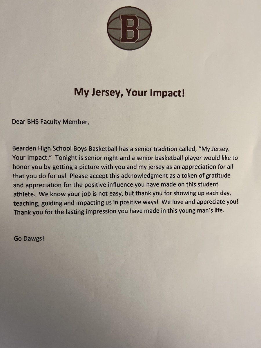 Our Senior Class guys will be choosing faculty members for our yearly tradition of “My Jersey, Your Impact.” The picture attached explains the move. These young men and their teachers will be in featured today in following tweets…#proudtradition 🏀 #ADawgsLife