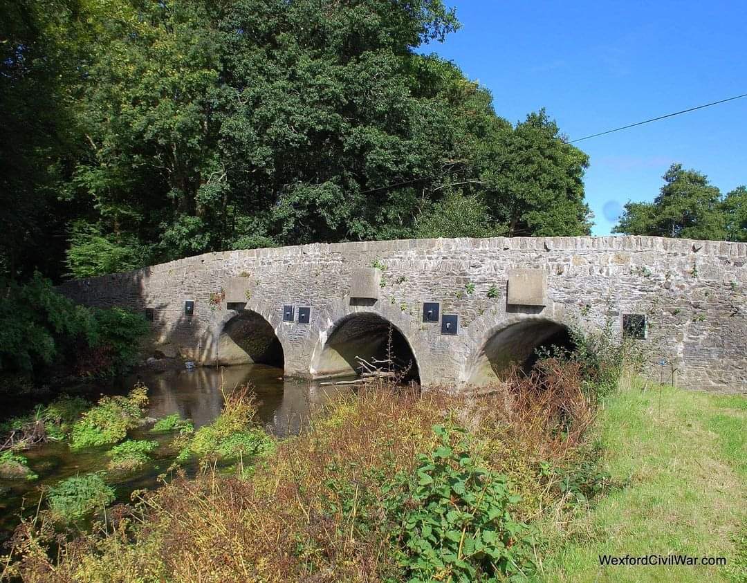 The rebuilt Aughnagopell bridge near Clonroche. Spanning the River Boro, the structure was completely blown up by the anti-Treaty IRA in February 1923. It was just one of at least 65 bridges that were destroyed or damaged during the course of the Civil War in Wexford