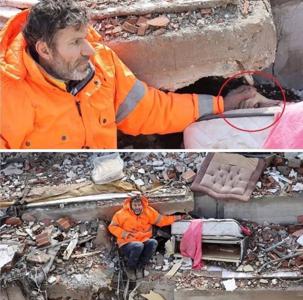 giselleaguiar's tweet photo. Heartbreaking💔: A father holds his daughter’s hand even after she already died.😢
#PrayForTurkey🇹🇷
#PrayForSyria🇸🇾
#Turkey
#Syria
#TurkeyEarthquakes
#Earthquakes https://t.co/N8yCyxKEj8
