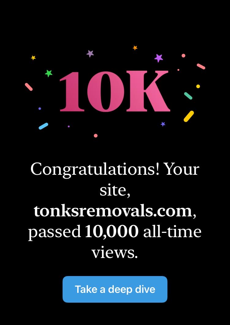 Tonksremoval's tweet photo. Our 1 year anniversary of our new website going live and we have hit 10K views 🙌

We would like to thank all our customers for there support 😀￼ 

#removalsandstorage #internationalmoving https://t.co/w7PGC0sAG3