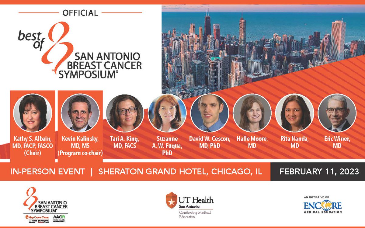 Encore_Med_Ed's tweet photo. The countdown to the Official #BestofSABCS Central program is on! 😱

📆11 February 
👩‍⚖️#KathyAlbainMD
🔗https://t.co/wrSRJ25uVV
🪑Few seats left!
🗣️⭐️🇺🇸 faculty

@KalinskyKevin #DrFuqua @HalleMooreMD #DrCescon @TariKingMD #DrNanda 
@DrEricWiner @SABCSSanAntonio @LoyolaHealth https://t.co/nCu5pPbt6d