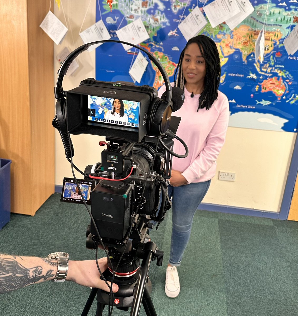 A great day today filming with Joanna Adeyinka-Burford from <a href="/CBeebiesHQ/">CBeebies Parenting</a> and the pupils of <a href="/FinhamPrimary/">Finham Primary</a> <a href="/FinhamParkMAT/">Finham Park MAT</a> for the <a href="/Literacy_Trust/">National Literacy Trust</a>