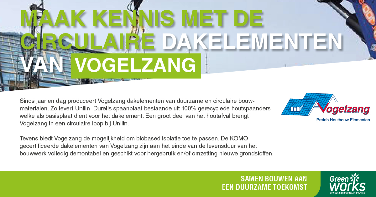 Week van de Circulaire Economie:
Maak kennis met de circulaire dakelementen van Vogelzang!

Sinds jaar en dag produceert Vogelzang dakelementen van duurzame en circulaire bouwmaterialen. .
#WeekvandeCirculaireEconomie #Vogelzang #Greenworks #Oosterberg #Raab_Karcher