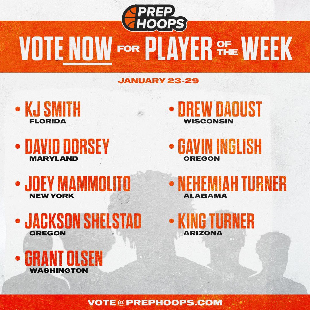 Player of the Week voting is 𝐋𝐈𝐕𝐄. 

Click the link below to read about Week 10's standouts from across the country &amp; to cast your vote! 

*Voting closes Thursday 11:59PM CT* 

VOTE HERE: prephoops.com/player-of-the-…