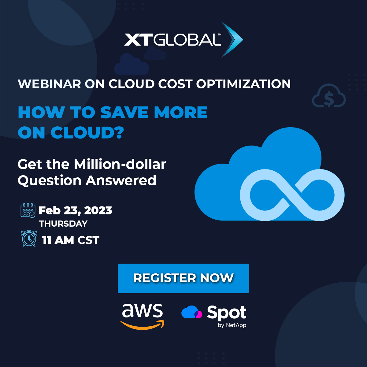 XTGlobal's tweet photo. Get a chance to catch the secrets of reducing Cloud spend from the industry experts themselves! Hurry and Register Now: https://t.co/F3gC33xFEv
#CloudCostOptimization #AWSCloudServices #FreeWebinar #MigrationServices #CloudModernization #CloudEconomics #CostIntelligence https://t.co/xbCBSn9wsd