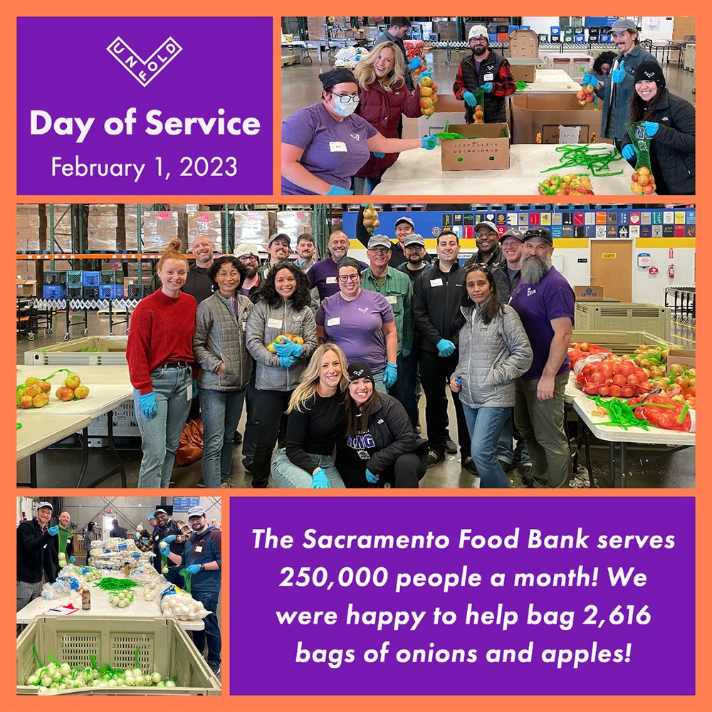 Unfold_Ag's tweet photo. Our annual #dayofservice was last week at @SacFoodBank where we assembled over 2,600 bags of food for families in our community. We’re thankful to the Unfold team for participating and to #SFBFS for the vital work they do in the greater Sacramento area!

#FoodSecurity #EndHunger https://t.co/twsWHZ8hWm
