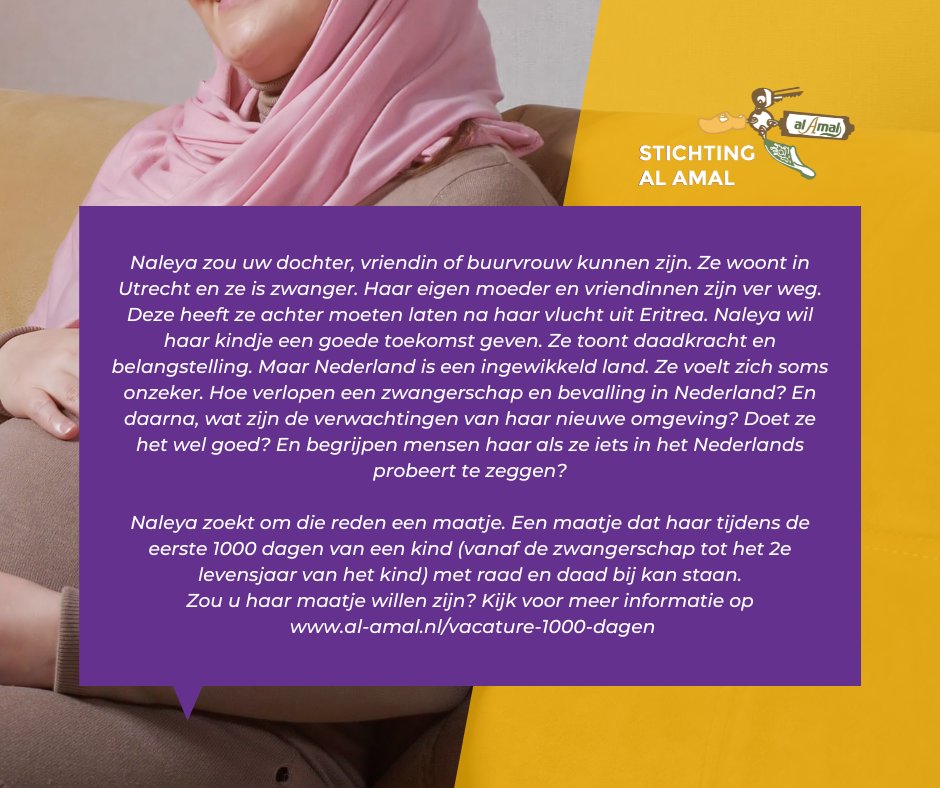 Meer weten? Kijk op al-amal.nl/vacature-1000-…

#vacature #1000dagen #alamal