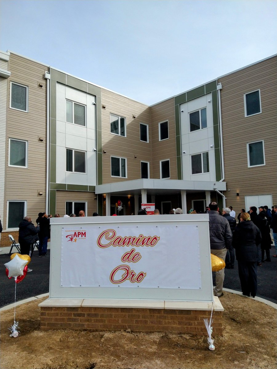 A great crowd celebrating the Camino de Oro ribbon cutting. #affordablehousing for seniors in #Philly.