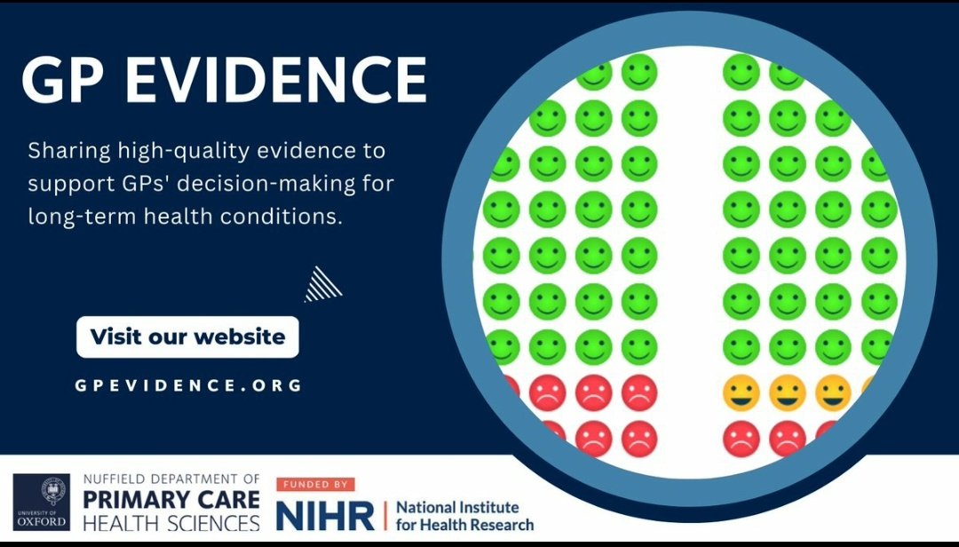 Looks like a great new resource regardless of which sector you're in. 

gpevidence.org - visual explanation of risks/benefits of drug tx of long-term conditions.

A picture paints a 1000 words. Example below.
#deprescribing
#polypharmacy
#SustainableHealthcare
