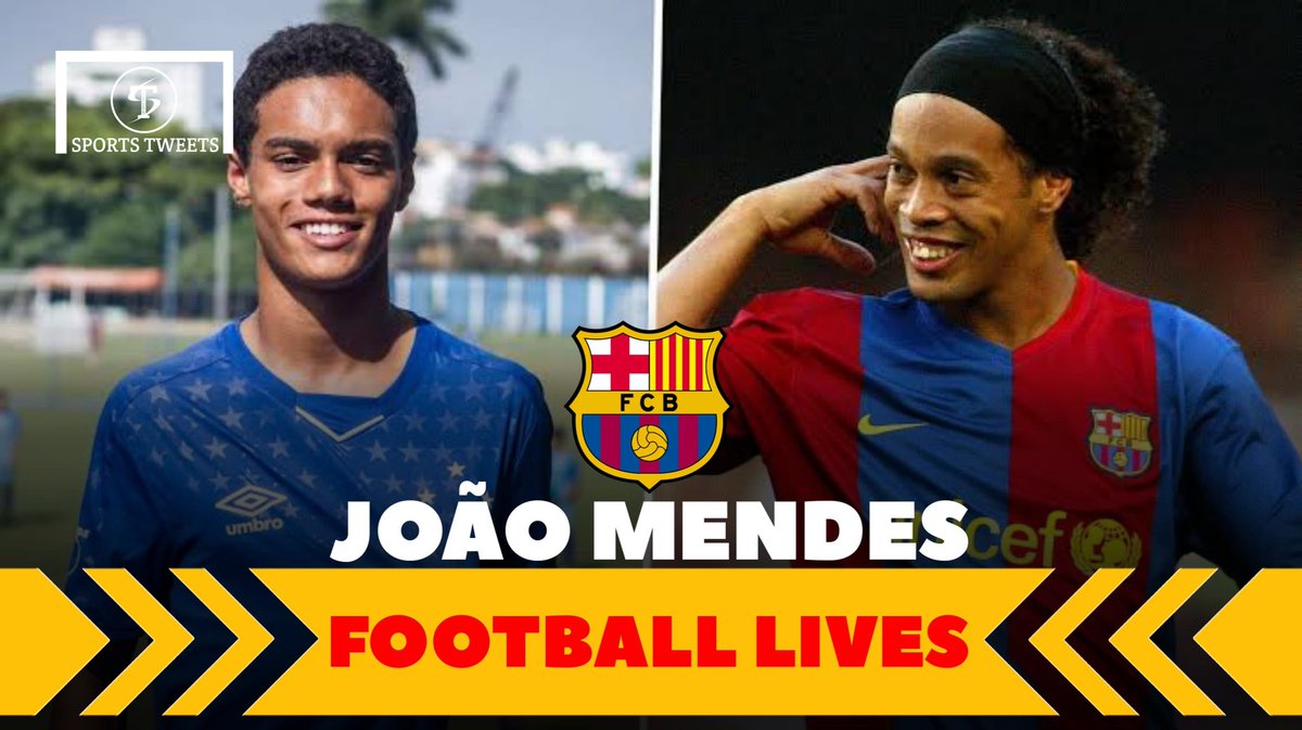 SportsTOfficial's tweet photo. 🚨 | EXCLUSIVE: Barcelona legend, Ronaldinho announces that his 17 years old son João Mendes will sign for Barcelona. he will sign for Barcelona as he continues to undergo the processes.🔵🇧🇷 #FCB #Barcelona #Barça #João #Mendes #football #footballer #trending #sportstweets #viral https://t.co/L1zvPUjQR2