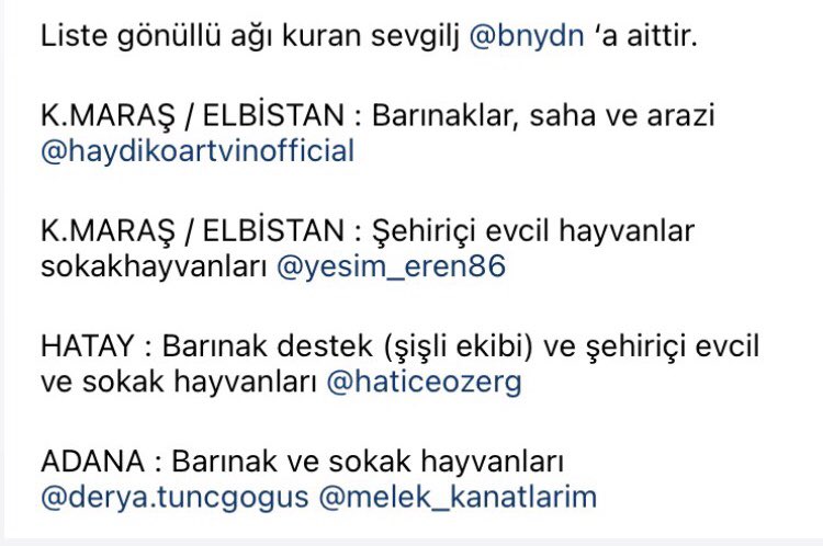 Deprem bölgelerinde evcil hayvanlar ve sokak hayvanları için destek alınabilecek ya da destek verilebilecek olan bağlantılar: