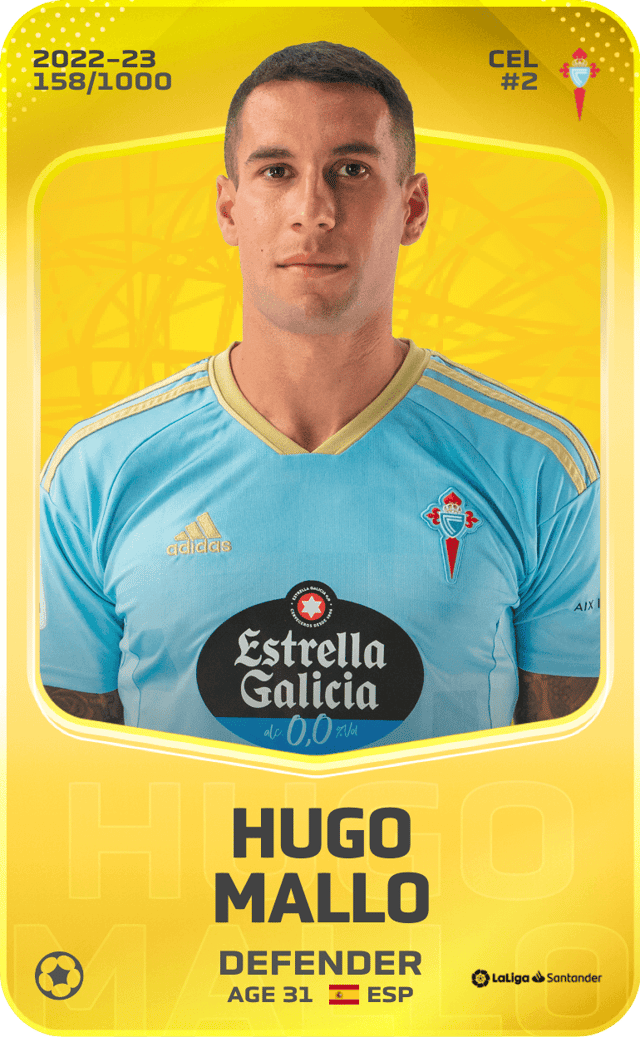 RaymondeTada's tweet photo. 🔥GIVEAWAY #Sorare🔥

Je vous propose en 🎁 cette fois Hugo MALLO du Celta Vigo !

Tu veux la chopper ? 

💯 RT et LIKE mon tweet
💯 Follow moi 
@RaymondeTada
 
💯 Identifies un pote en commentaire

Fin du concours ? Vendredi à 21h ! 
TAS le samedi dès 10h 🍀

Merci ! https://t.co/tSkH3cfxti