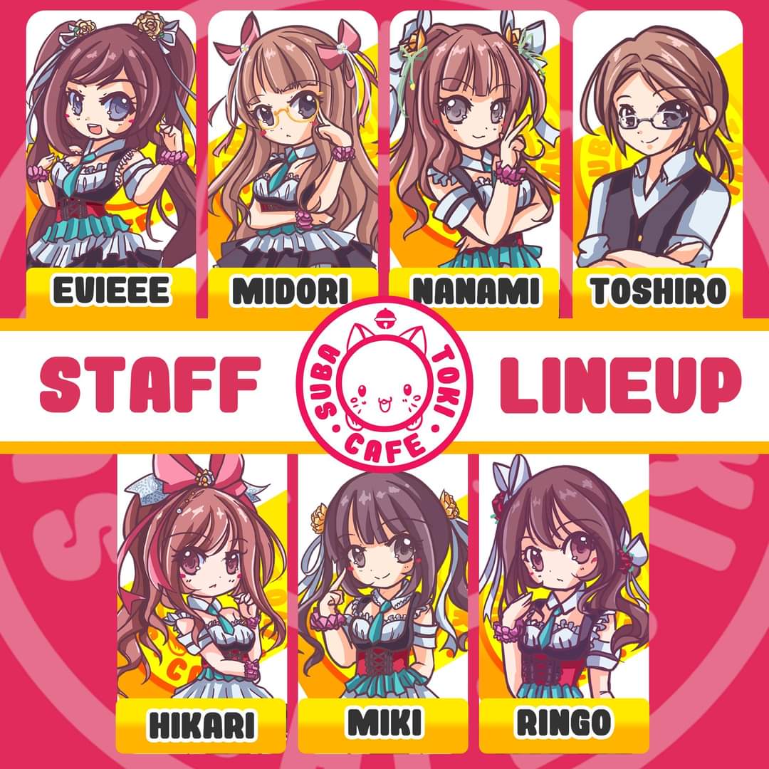 subatoki's tweet photo. Here's a sneak peek at our staff lineup for this round's Tsundere Cafe!
Recognise anyone you see so far? :3
--
#tsunderecafe #tsundere #subatoki #chibi https://t.co/3wzS4D1mY3