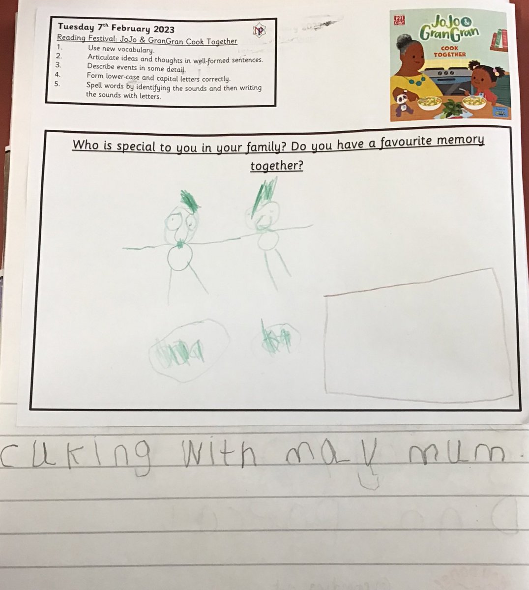 NormanPannellR's tweet photo. We are tuned in to watch today’s Reading Festival @llpartnership 📚📖 we have also completed some writing this morning from @LauraHAllain’s book: JoJo&amp;GranGran Cook Together! We want some Callaloo Soup😋🍵 #NPPSLiteracy https://t.co/Xz8GvDVjKm