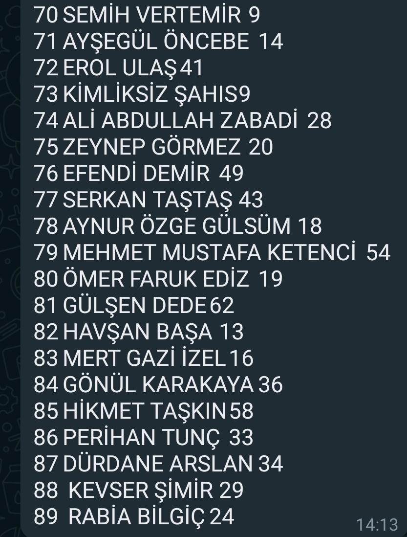 Dünden bugüne uçak ambulans ile Ankara'ya götürülen yaralıların listesi.
Belki tanıdığı olan çıkar. 
#Deprem #seferberlik