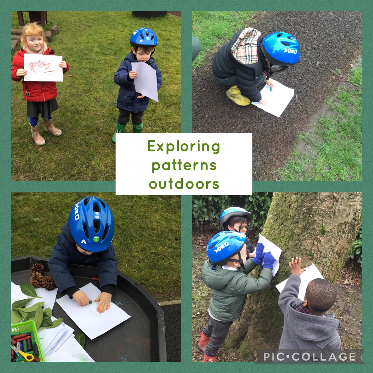 BSPDPreSchool's tweet image. The Pre-School children have enjoyed exploring patterns outdoors. The children have been creating different marks by rubbing different natural materials. We have enjoyed finding, “striped, spotty and bumpy”patterns in the outdoor area. @BSPDInfants #eyfsoutdoorlearning #eyfsmaths